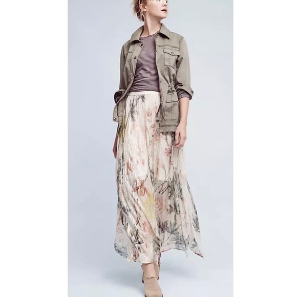 Anthropologie Daybreak Maxi Skirt By Bl-nk London Shimmer Sz L NWT Last One - Picture 2 of 5